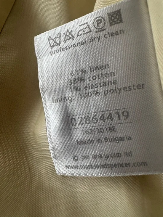 Linen Cotton Blend Metallic Trench Coat Chic Classic Statement Blazer Coat - Picture 11 of 14